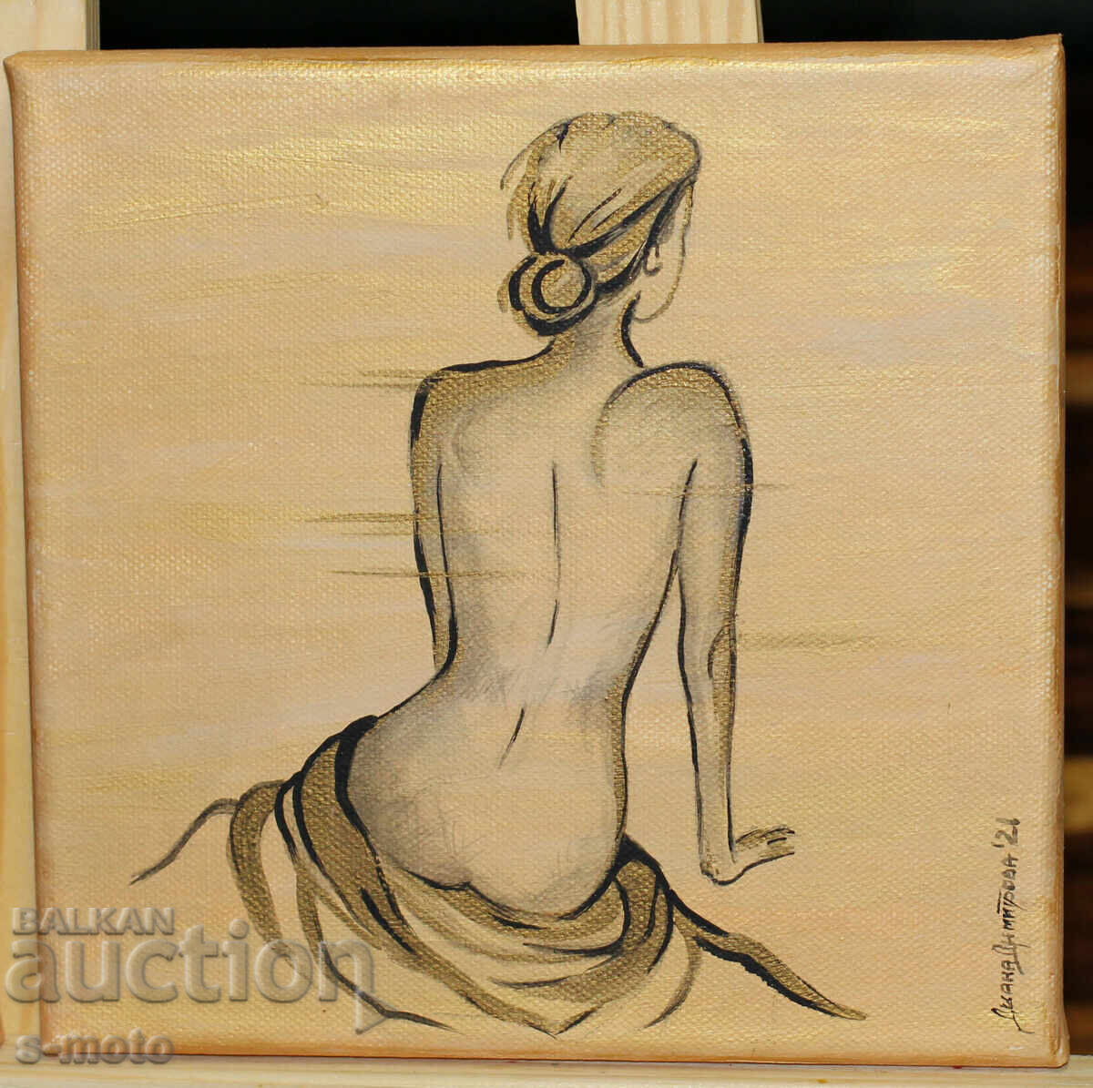 Σύγχρονος πίνακας ακρυλικό "Γυμνό σώμα" δίπτυχο - 6