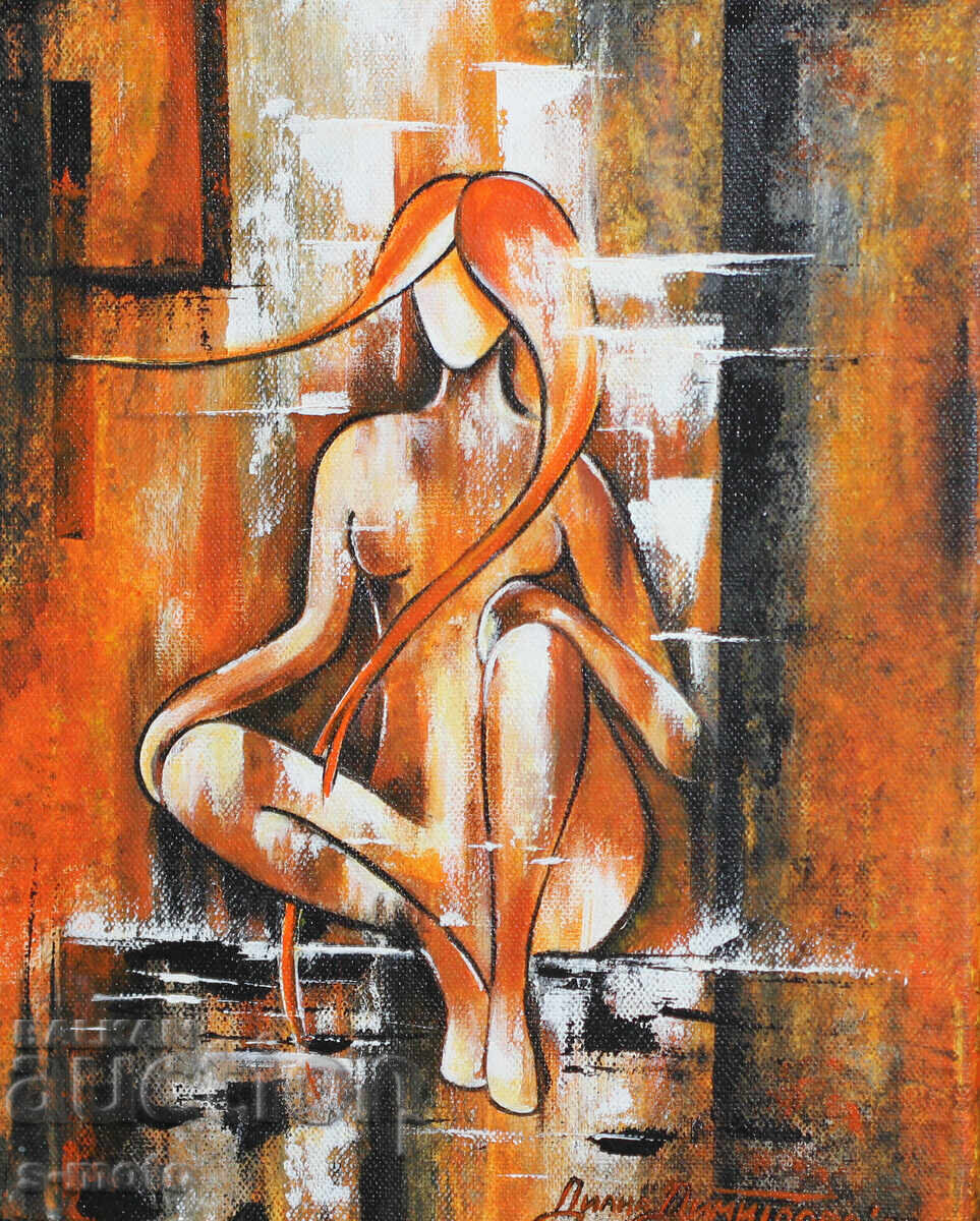 Delivery of Contemporary acrylic painting "Thought"