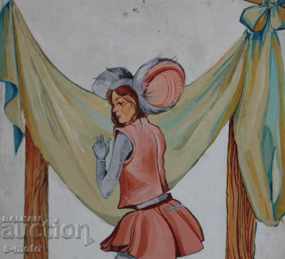 Delivery of Gouache painting, stage design, children's theater