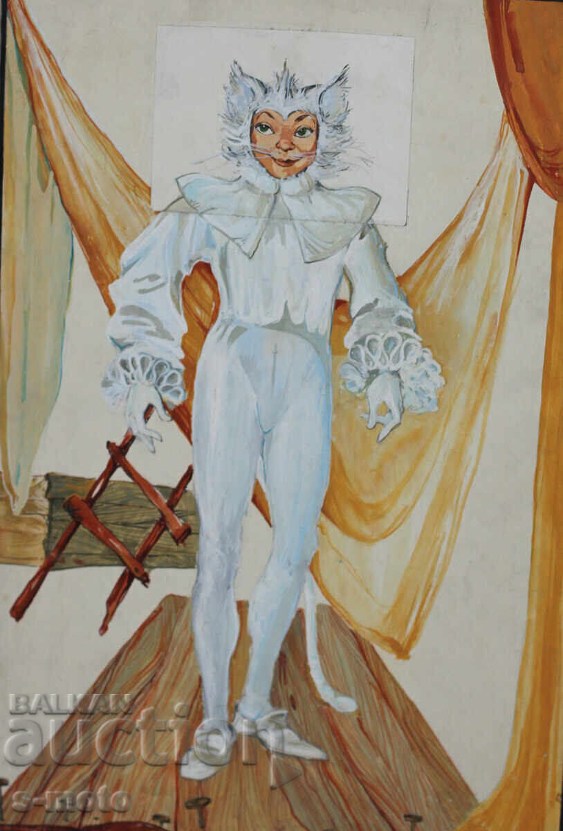 Δημοπρασία Πίνακας γκουάς σκηνογραφία παιδικού θεάτρου Δημοπρασία Πίνακας γκουάς σκηνογραφία παιδικού θεάτρου