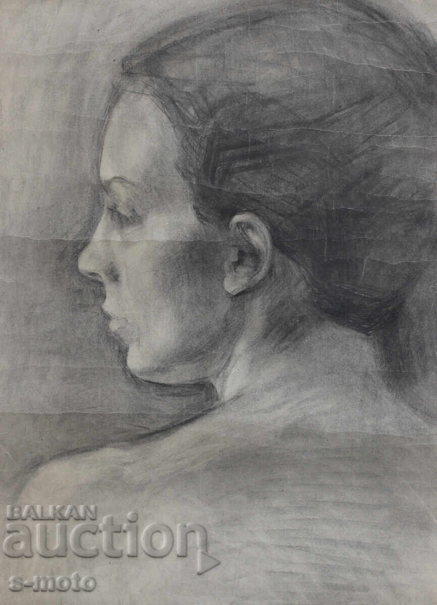 Old pencil drawing, female portrait with price 250.00 BGN | € 127.82 Old pencil drawing, female portrait with price 250.00 BGN | € 127.82