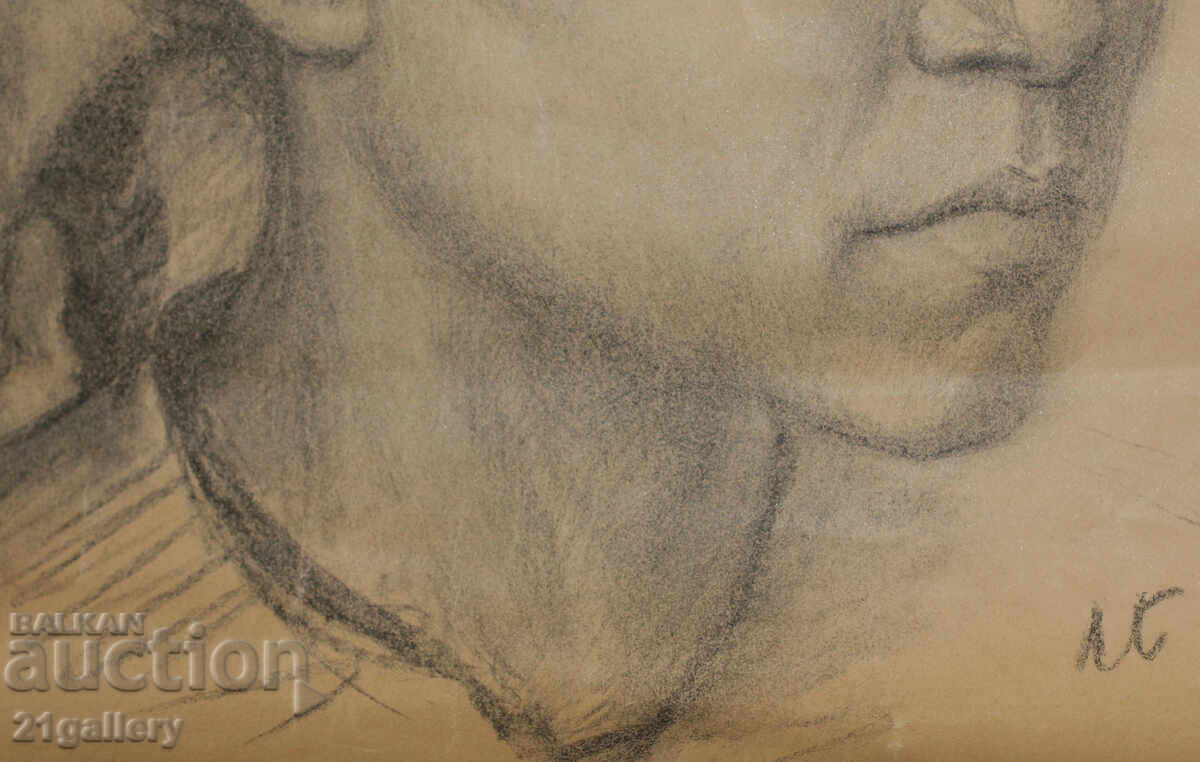 Παλιό μολυβένιο σχέδιο πορτρέτο κοριτσιού υπογεγραμμένο - 7