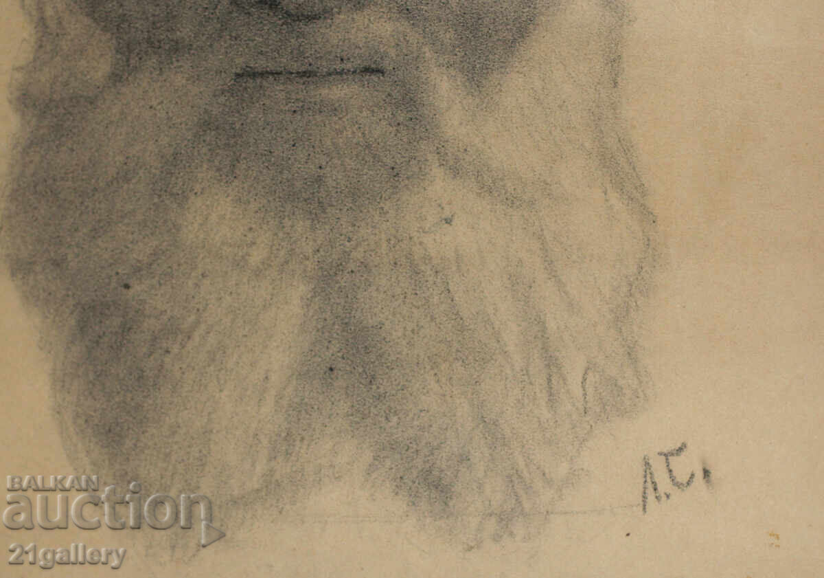 Old pencil drawing portrait of a man signed - 5