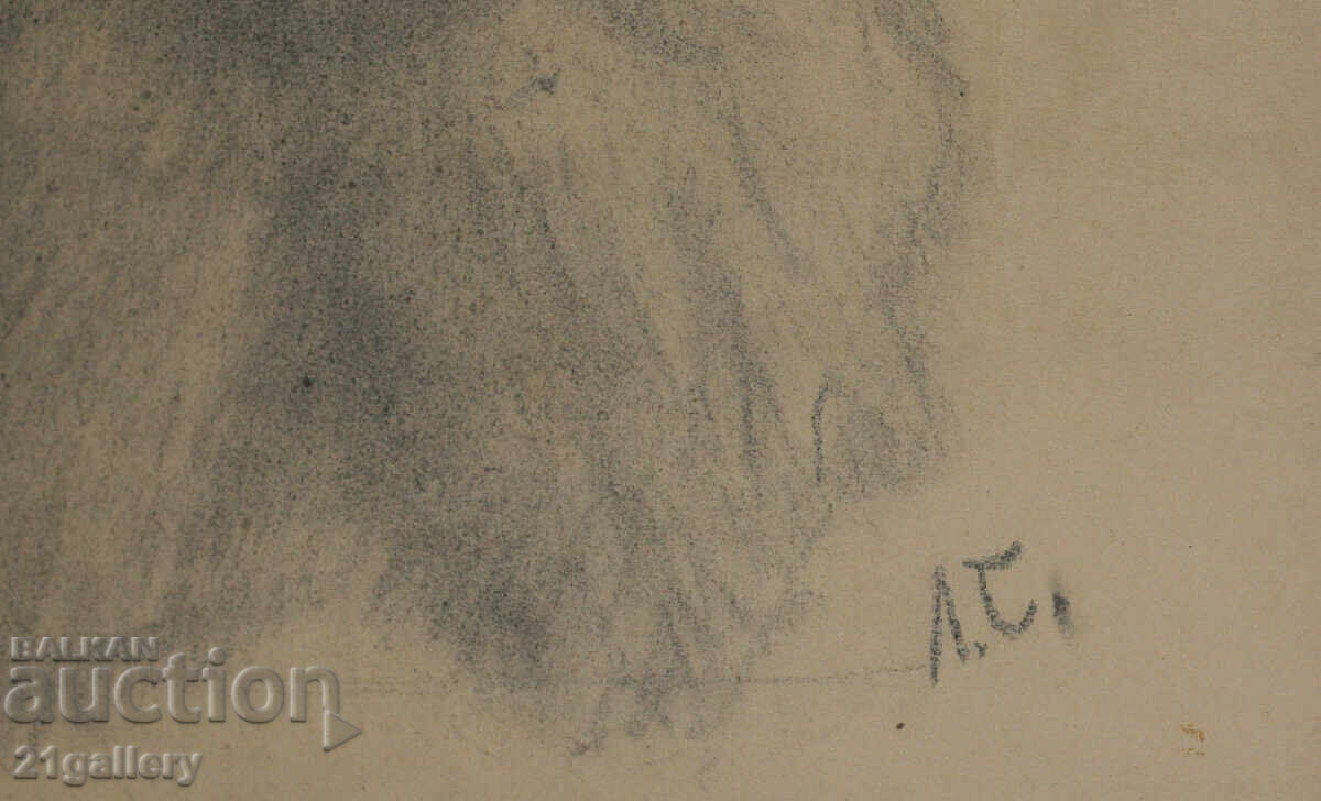 Old pencil drawing portrait of a man signed - 6