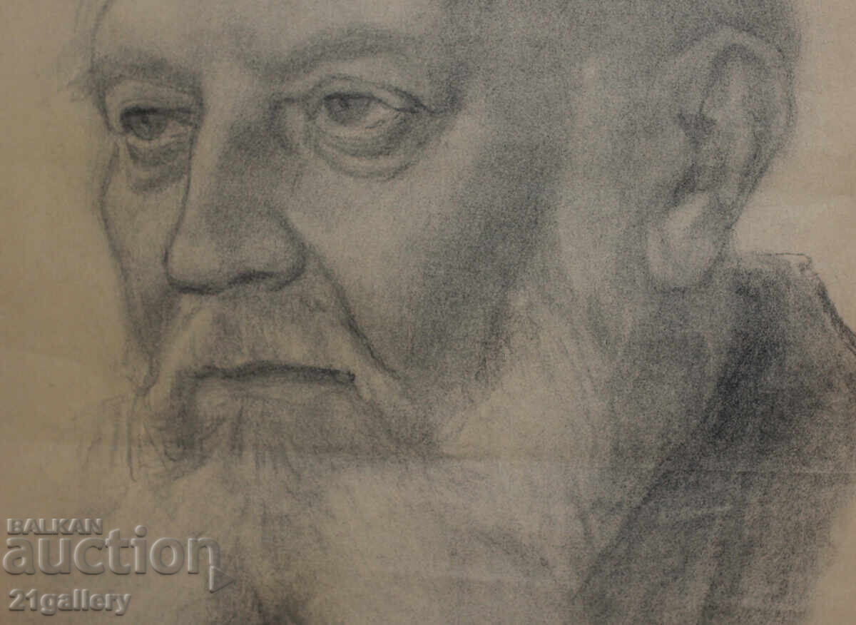 Παλιό μολυβένιο σχέδιο πορτρέτο άνδρα υπογεγραμμένο - 5 Παλιό μολυβένιο σχέδιο πορτρέτο άνδρα υπογεγραμμένο - 5