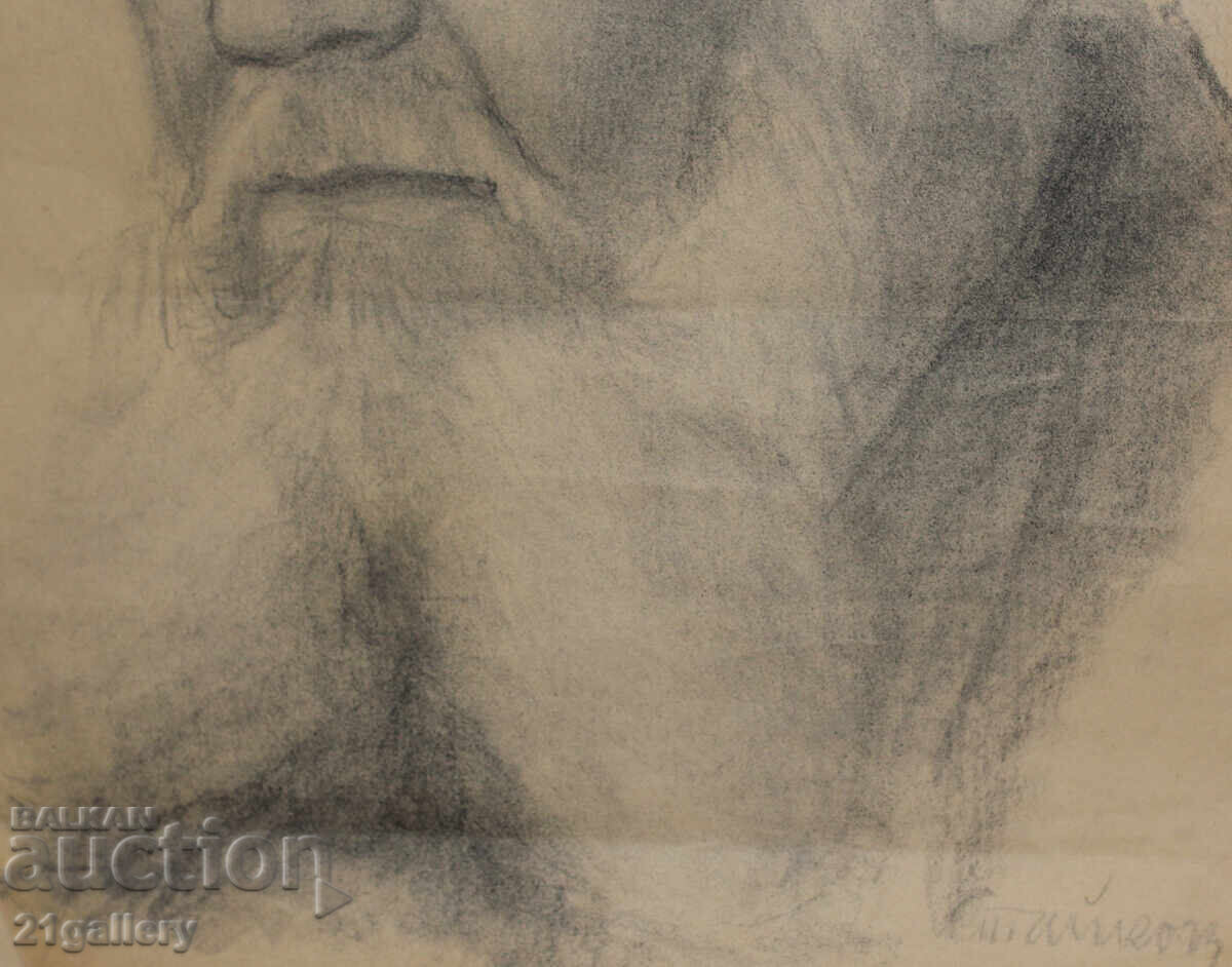 Παλιό μολυβένιο σχέδιο πορτρέτο άνδρα υπογεγραμμένο - 6 Παλιό μολυβένιο σχέδιο πορτρέτο άνδρα υπογεγραμμένο - 6