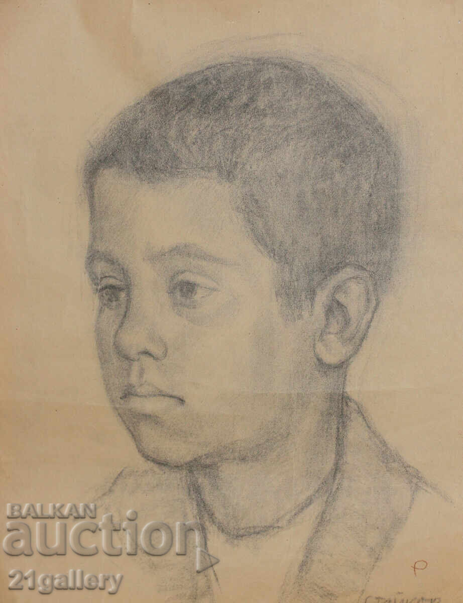 Lyubomir Staĭkov, risunka s moliv, portret na dete Lyubomir Staĭkov, risunka s moliv, portret na dete