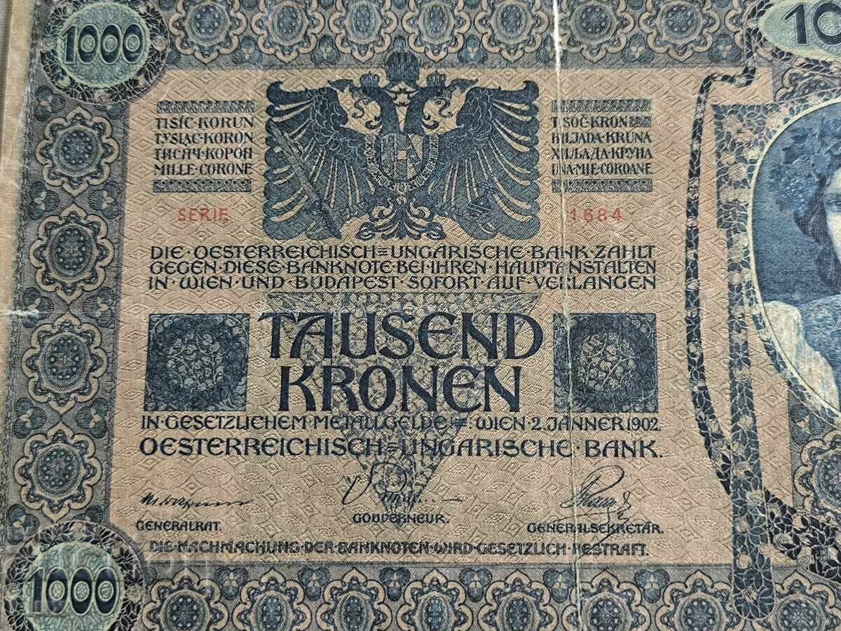 Παράδοση Τραπεζογραμμάτιο - Αυστροουγγαρία - 1000 κορώνες | 1902 Παράδοση Τραπεζογραμμάτιο - Αυστροουγγαρία - 1000 κορώνες | 1902