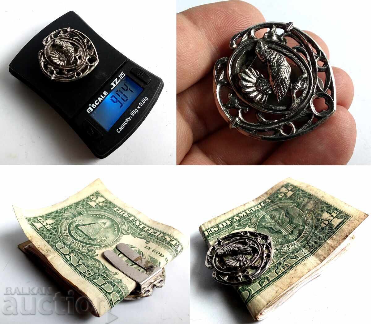 Аукцион Стара посребрена щипка за БАНКНОТИ пари