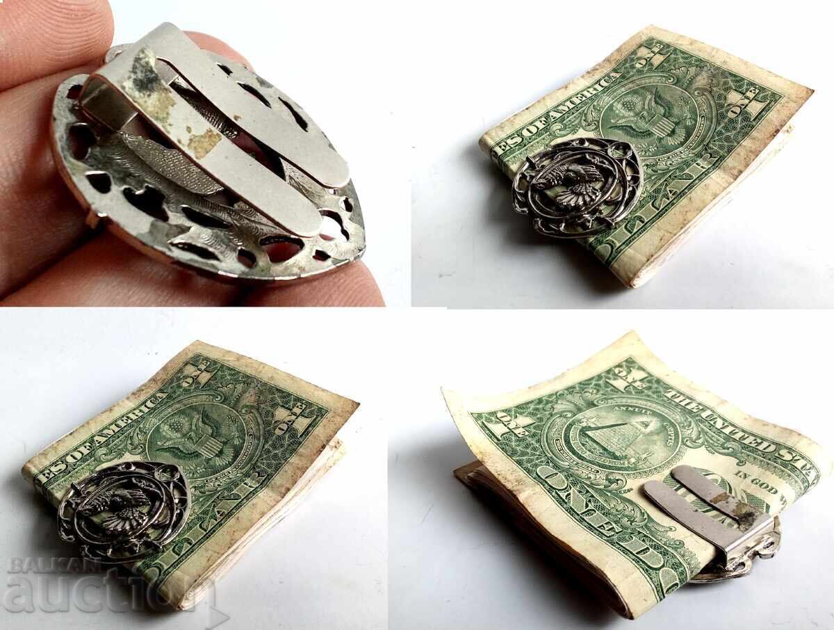 Delivery of Old silver-plated money clip for banknotes