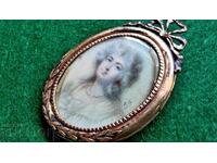 ΣΥΝΤΗΡΗΜΕΝΟ Υπογεγραμμένο αντίκες πορτραίτο μινιατούρα 19ου αιώνα