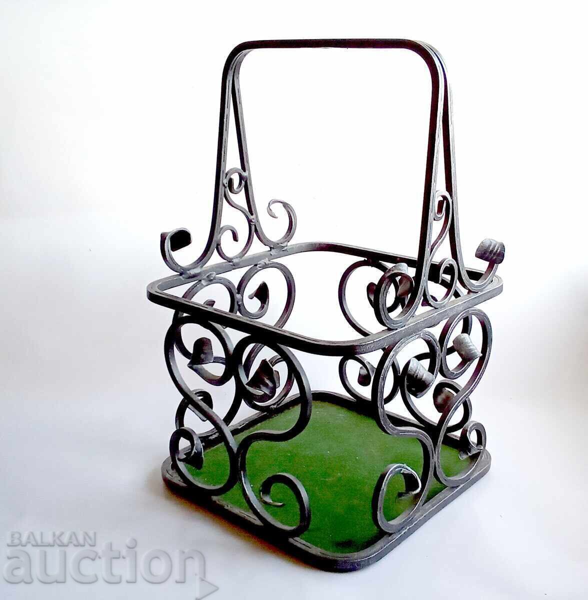 Old wrought iron alcohol bottle basket with price € 110.00 | 215.14 BGN