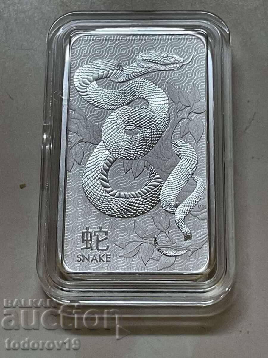 Auction  1 oz Silver Bar "Snake" 2025 - Perth Mint
