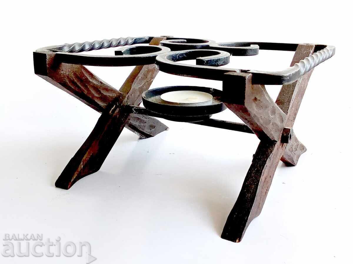 Auction  Wrought Iron Fondue Stand