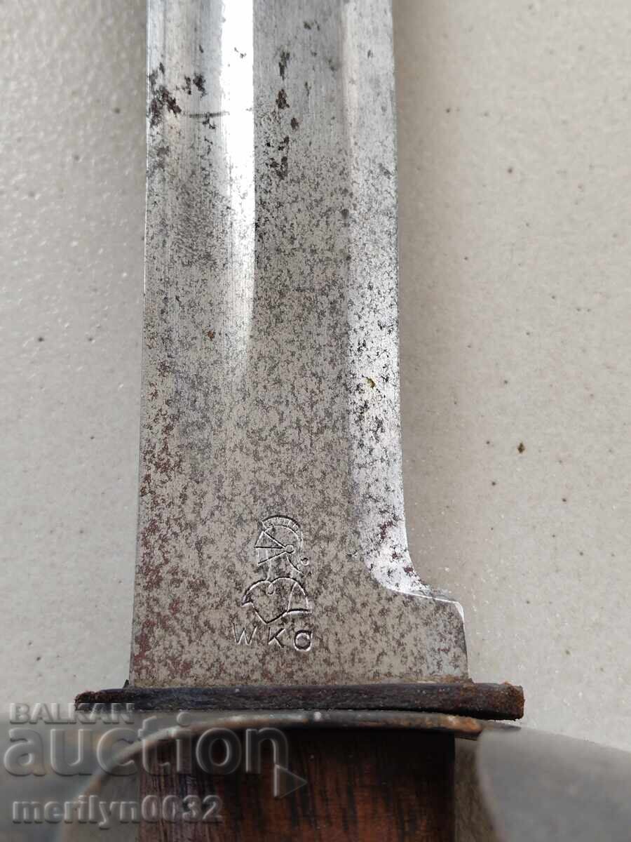 Sabie olandeză klewang cu teacă, lamă spadă, palaș, tesac - 5