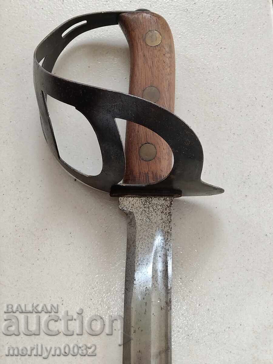 Sabie olandeză klewang cu teacă, lamă spadă, palaș, tesac - 6