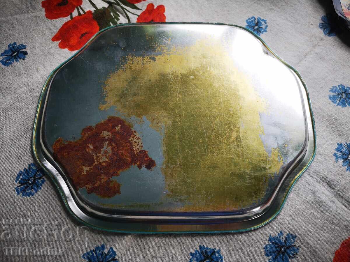 Още един стар метален поднос за севиране - 6