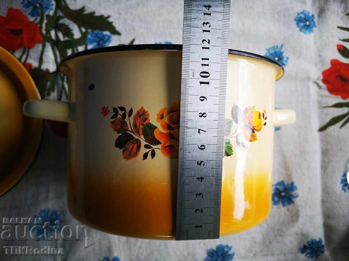 Oală emailată veche - 7