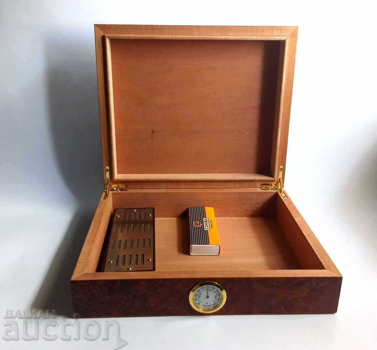 Κουτί πούρων με εξωτερικό υγρόμετρο, Humidor πούρων, κέδρινο ξύλο Κουτί πούρων με εξωτερικό υγρόμετρο, Humidor πούρων, κέδρινο ξύλο