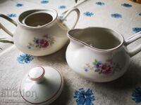 Лот порцеланови латиера (каничка) и захарница