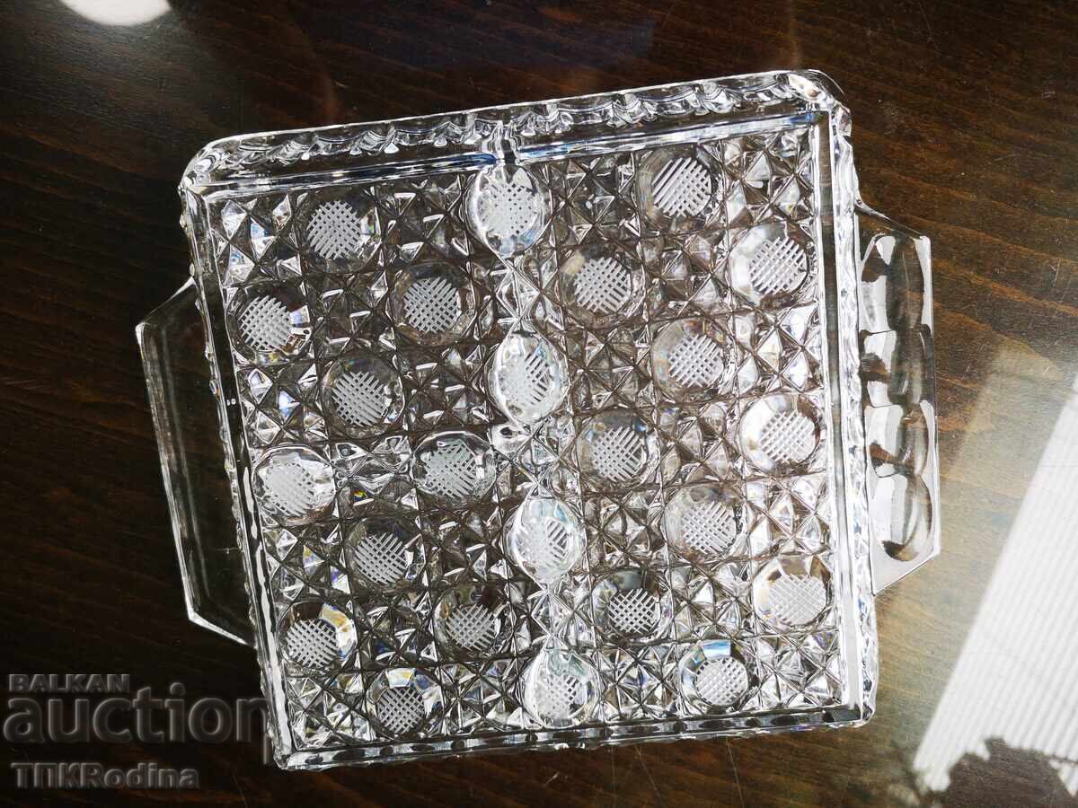 Crystal serving platter with three compartments with price 25.00 BGN | € 12.78 Crystal serving platter with three compartments with price 25.00 BGN | € 12.78