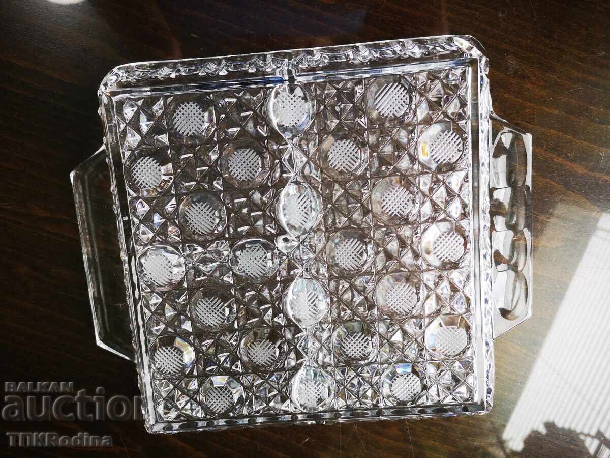 Auction Crystal serving platter with three compartments Auction Crystal serving platter with three compartments