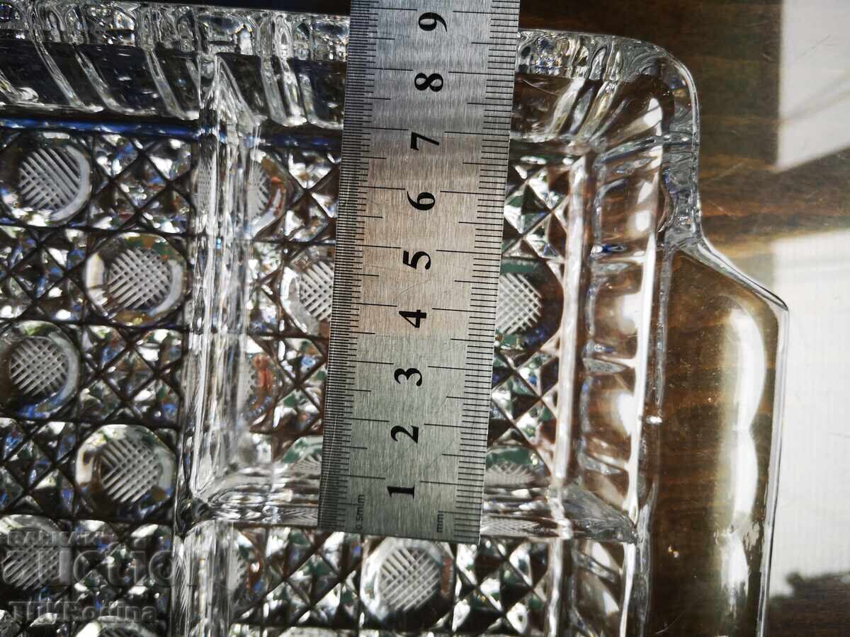 Crystal serving platter with three compartments - 6 Crystal serving platter with three compartments - 6