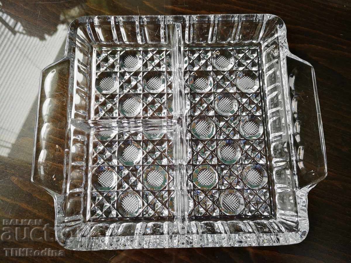 Crystal serving platter with three compartments Crystal serving platter with three compartments