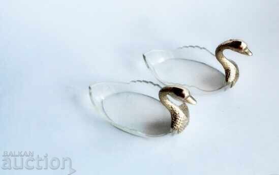 Două farfurii retro franceze, proiectate ca lebede și Lebădă cu preț € 55.00 | 107.57 BGN