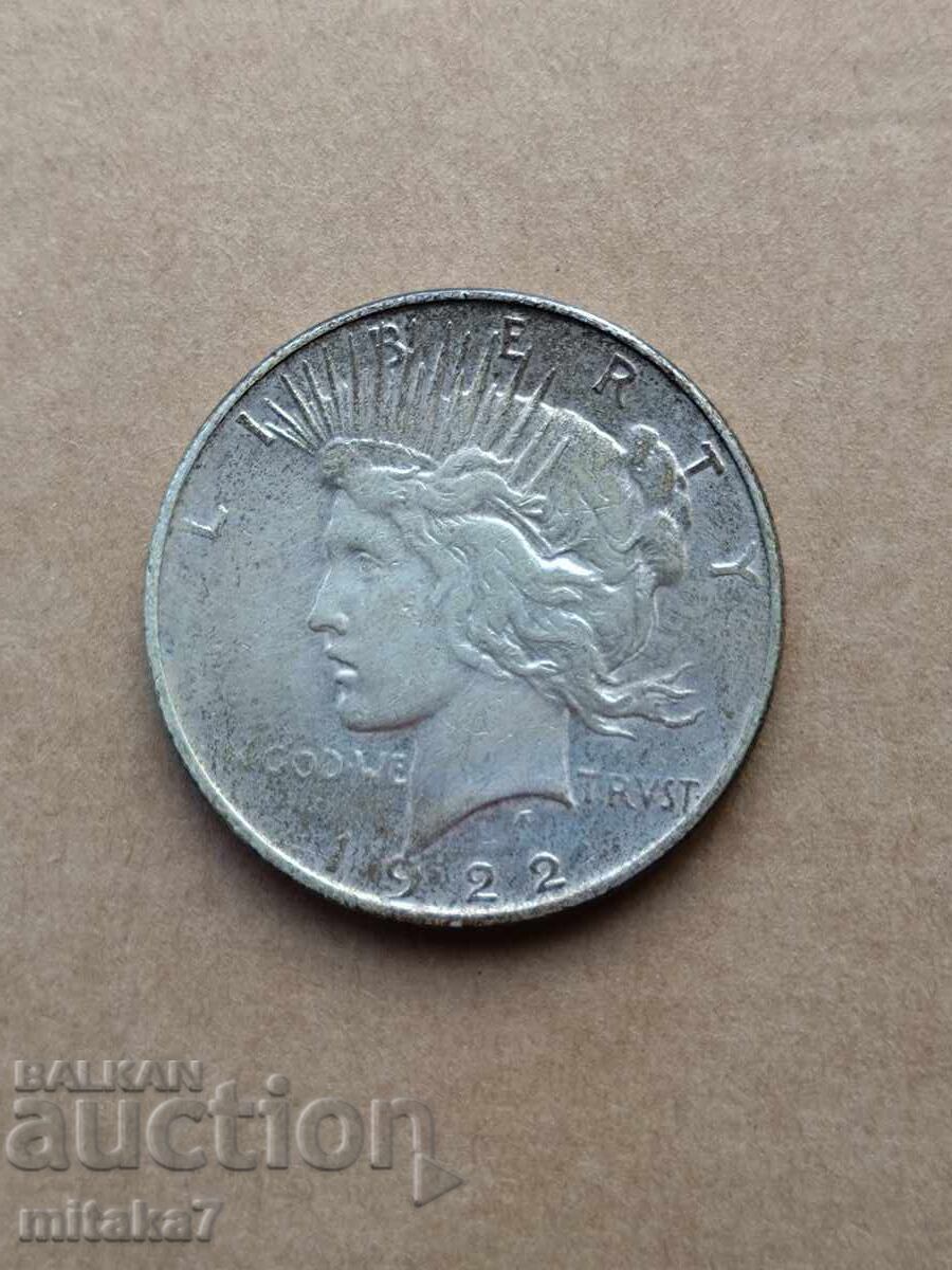 Peace Dollar 1922, Silver, USA Peace Dollar 1922, Silver, USA