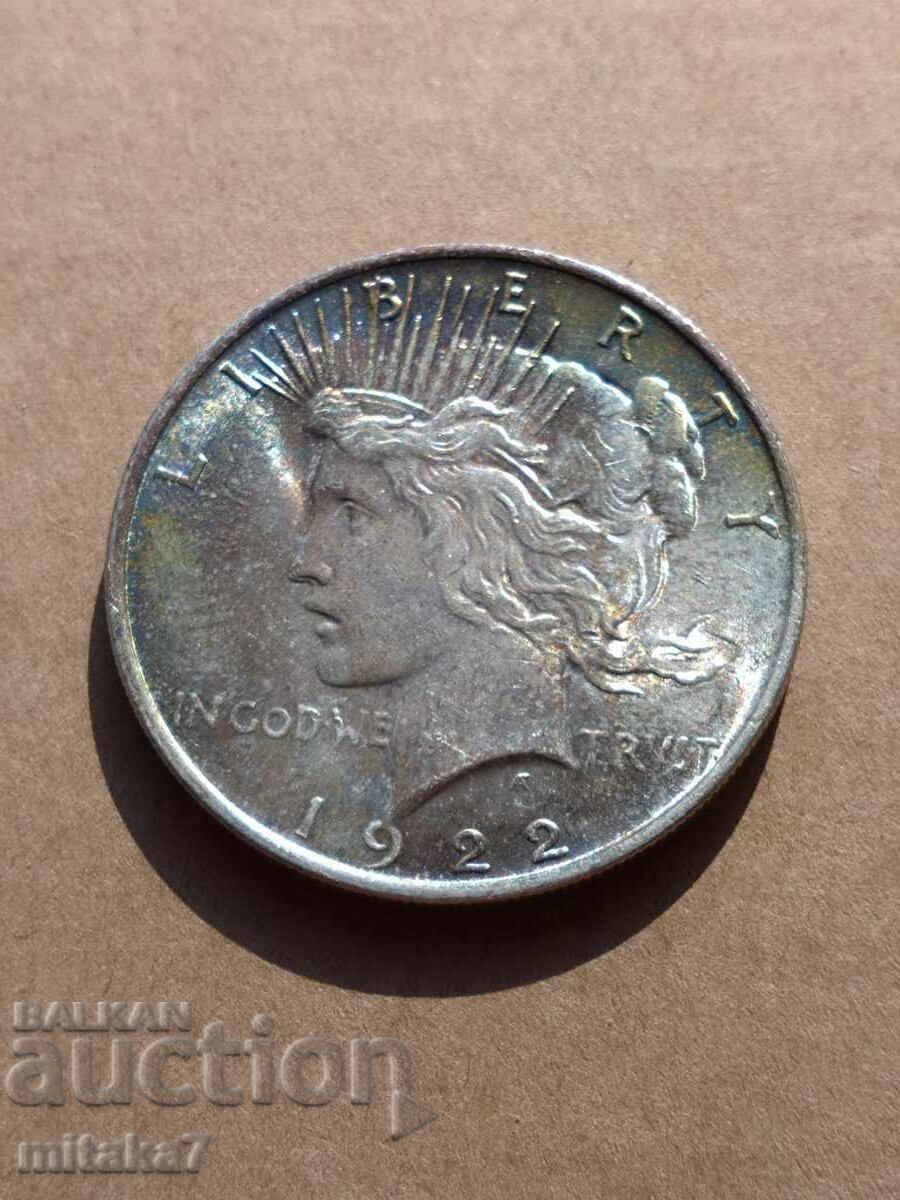 Peace Dollar 1922, Silver, USA with price 108.00 BGN | € 55.22 Peace Dollar 1922, Silver, USA with price 108.00 BGN | € 55.22