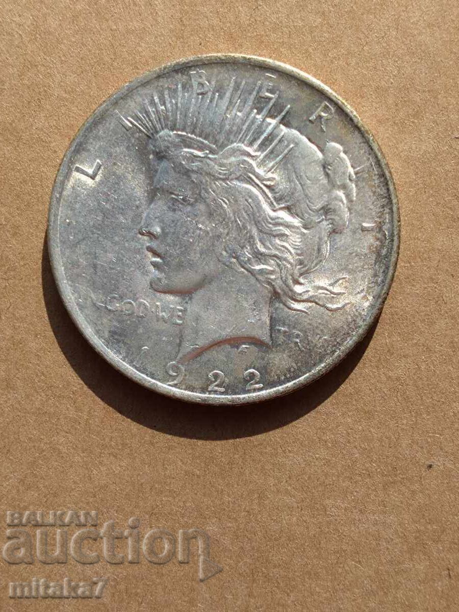 Peace Dollar 1922, Silver, USA Peace Dollar 1922, Silver, USA