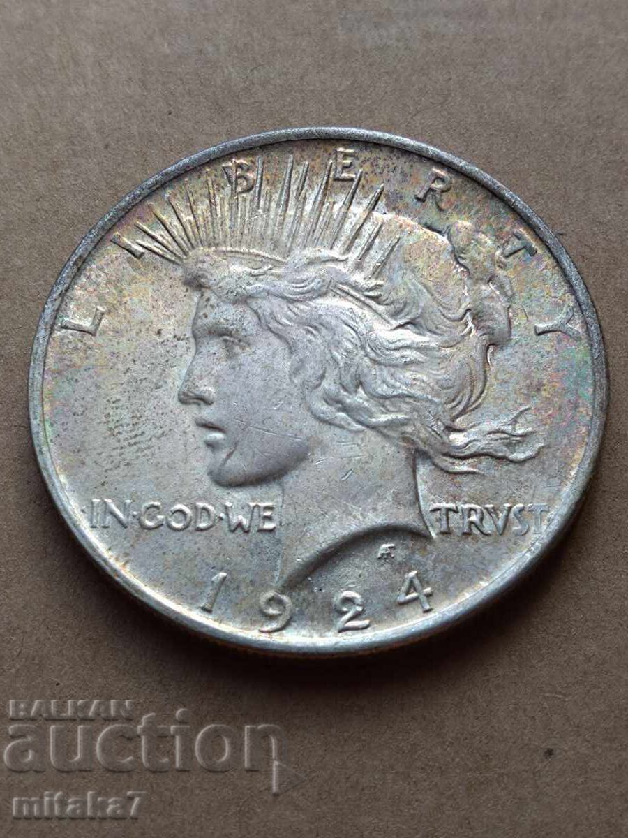 Dolar de pace 1924, argint, SUA - 5 Dolar de pace 1924, argint, SUA - 5