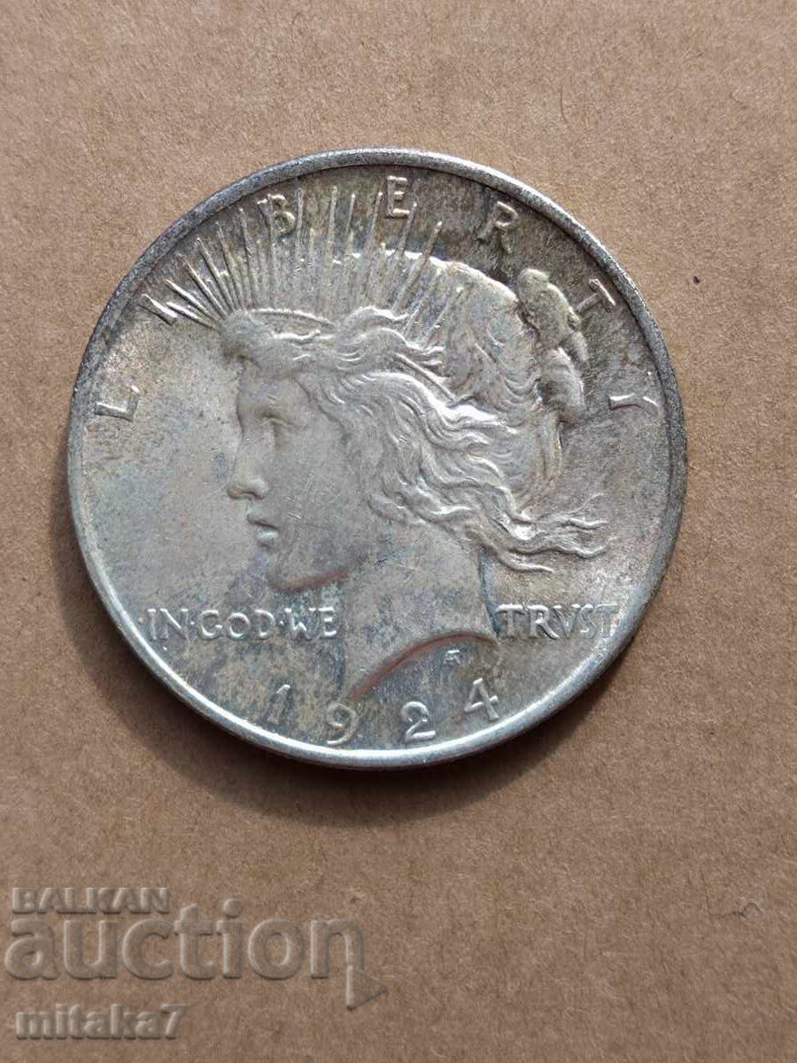 Dolar de pace 1924, argint, SUA Dolar de pace 1924, argint, SUA
