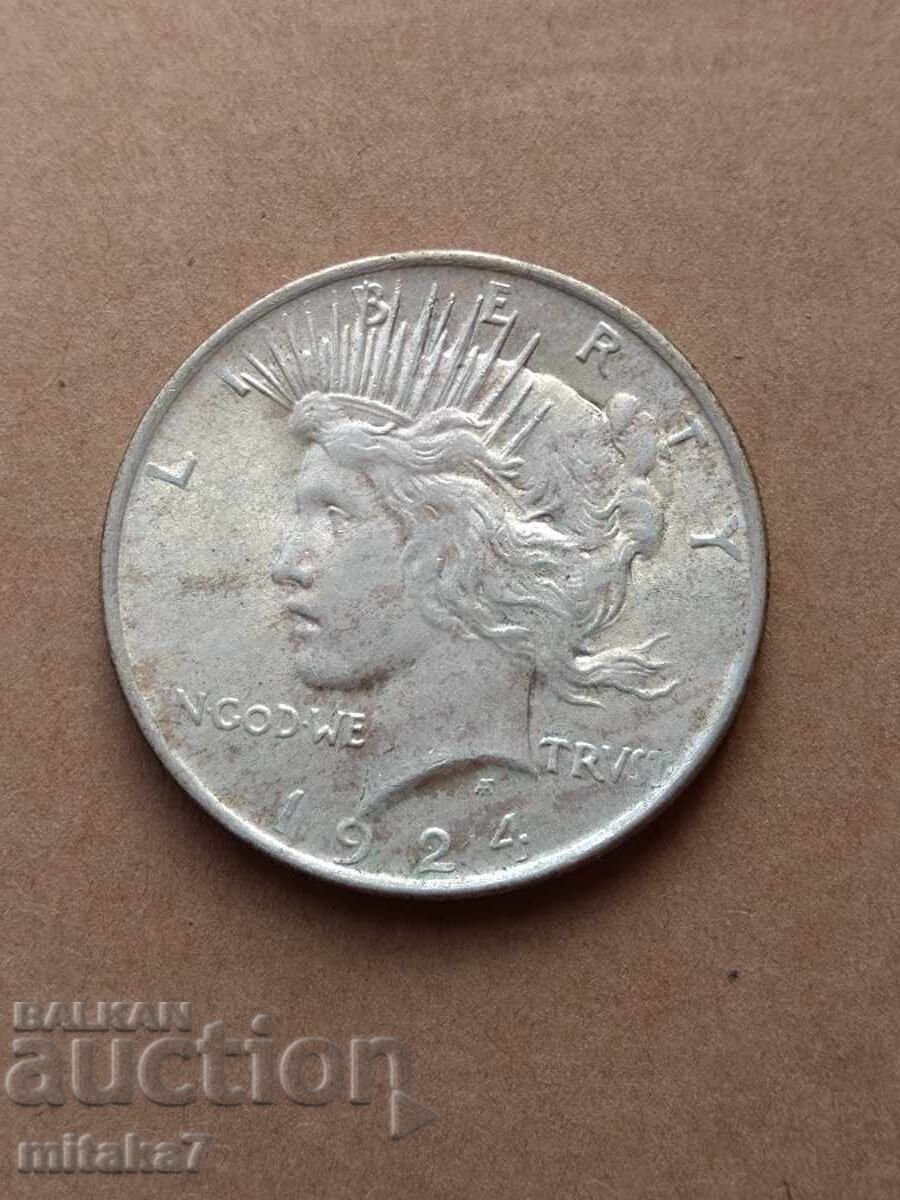 1924 Peace Dollar, Silver, USA - 5 1924 Peace Dollar, Silver, USA - 5