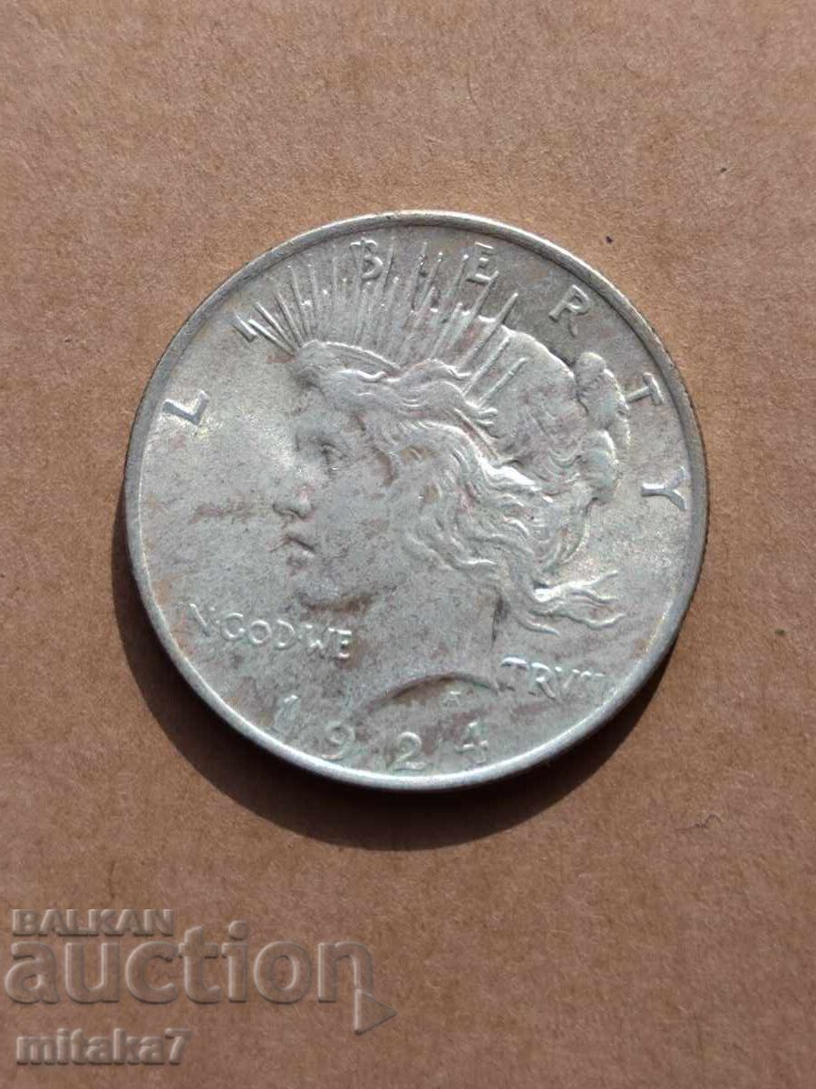 1924 Peace Dollar, Silver, USA 1924 Peace Dollar, Silver, USA
