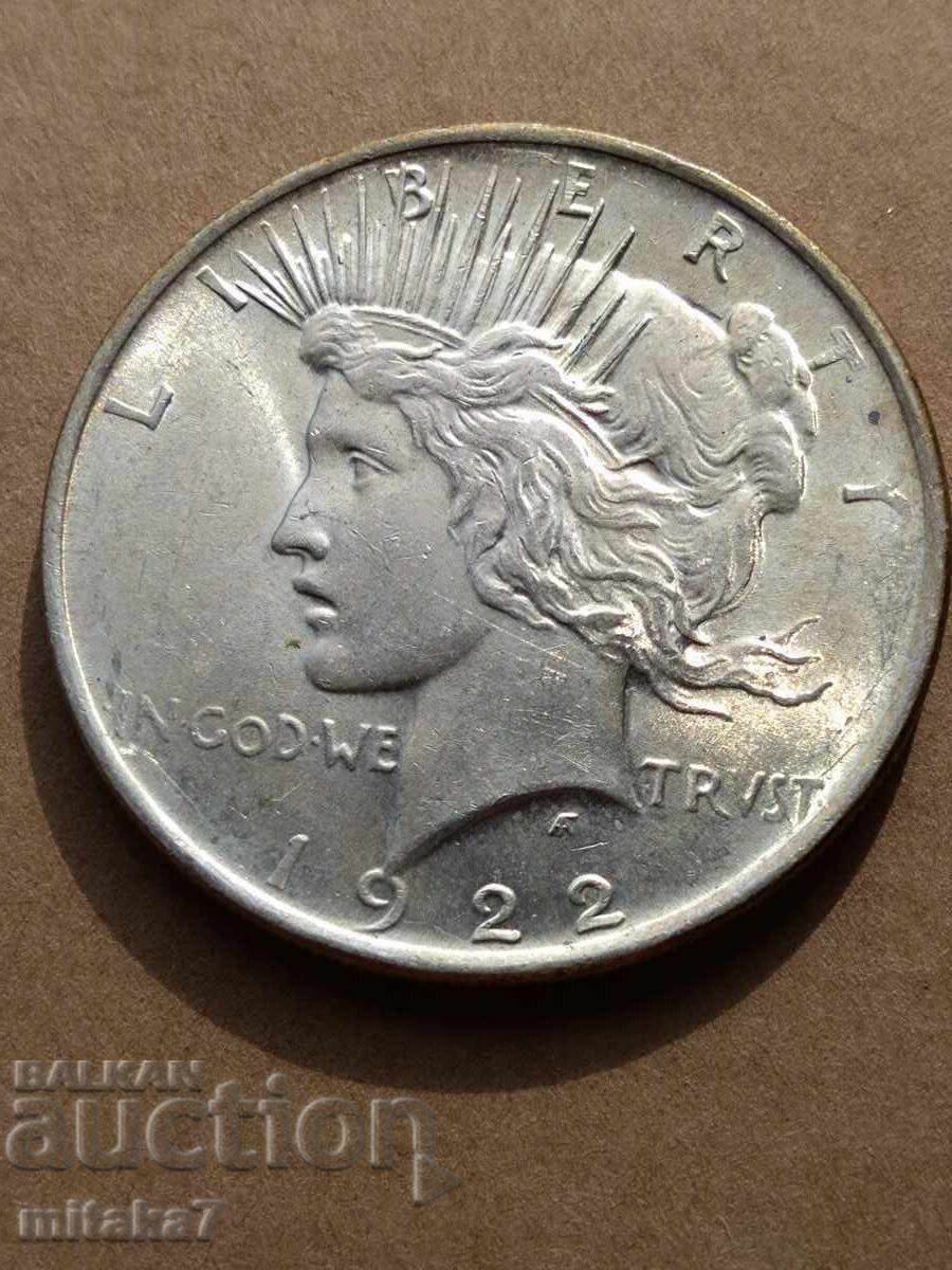 Peace Dollar 1922, Silver, USA with price 116.00 BGN | € 59.31 Peace Dollar 1922, Silver, USA with price 116.00 BGN | € 59.31