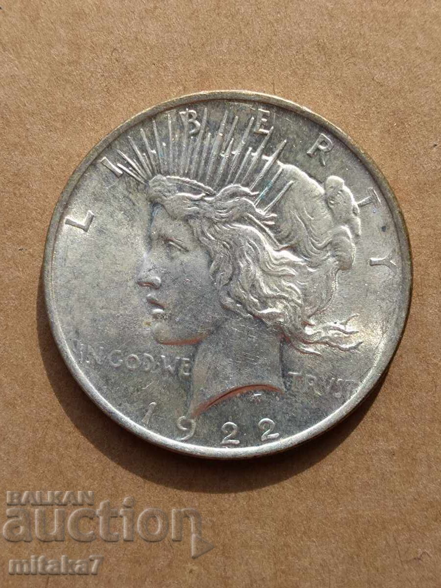 Peace Dollar 1922, Silver, USA Peace Dollar 1922, Silver, USA