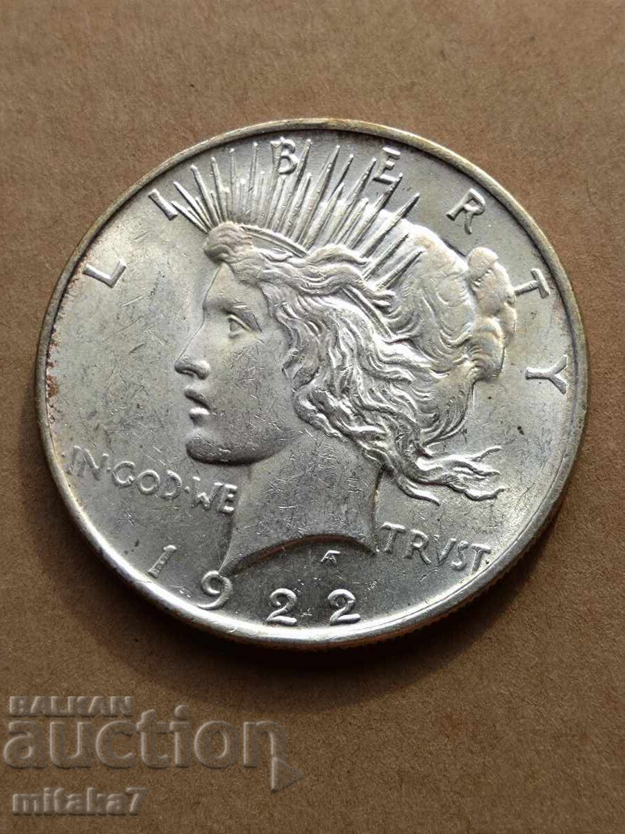 Peace Dollar 1922, Silver, USA with price 116.00 BGN | € 59.31 Peace Dollar 1922, Silver, USA with price 116.00 BGN | € 59.31