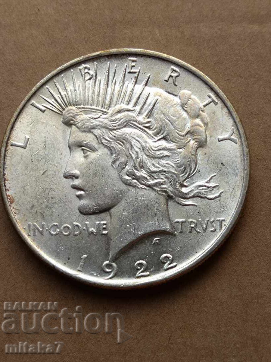 Peace Dollar 1922, Silver, USA - 5 Peace Dollar 1922, Silver, USA - 5
