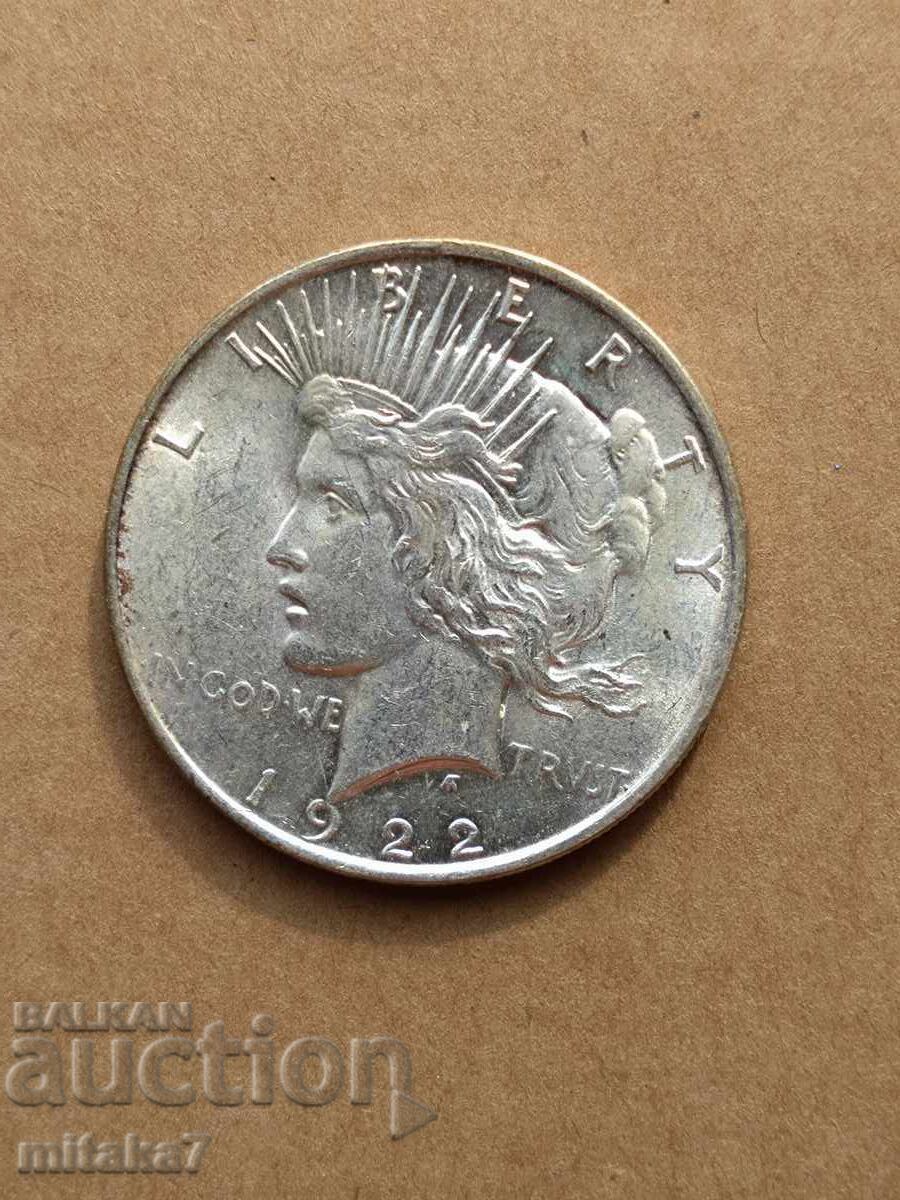 Peace Dollar 1922, Silver, USA Peace Dollar 1922, Silver, USA