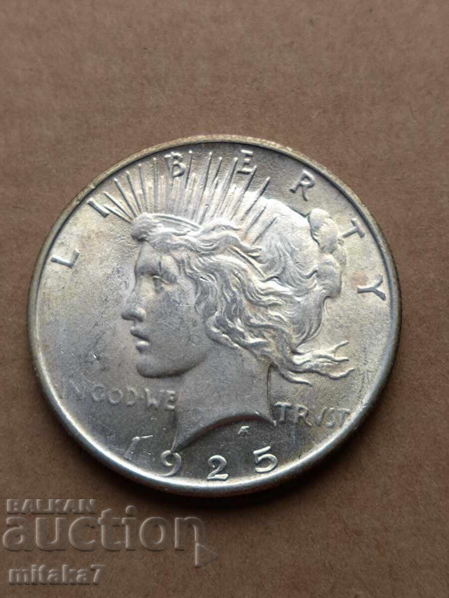 1925 Peace Dollar, Silver, USA with price 116.00 BGN | € 59.31 1925 Peace Dollar, Silver, USA with price 116.00 BGN | € 59.31