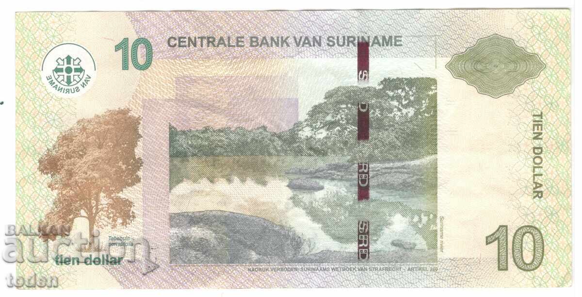 Surinam - 10 Dolari - 2010 - P# 163a - Hârtie cu preț 14.00 BGN | € 7.16