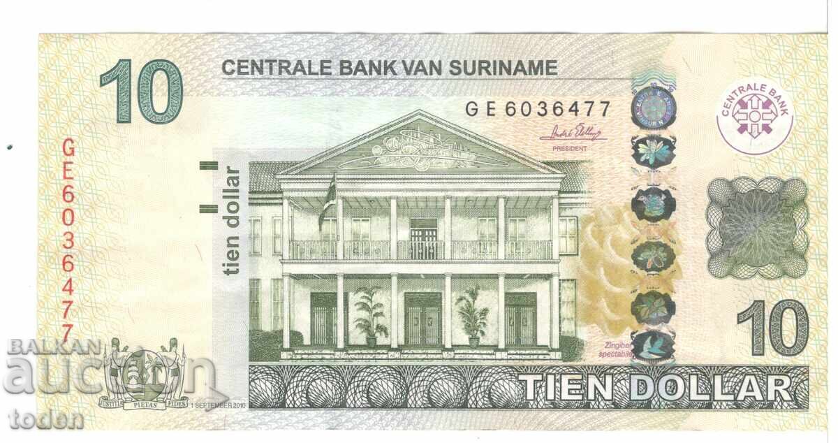 Surinam - 10 Dolari - 2010 - P# 163a - Hârtie