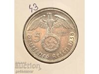 Germania Al Treilea Reich 5 timbre 1938 Argint!
