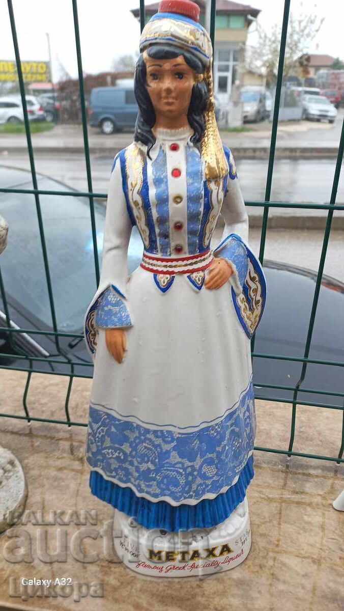 ГОЛЯМА СТАРА ПОРЦЕЛАНОВА БУТИЛКА ФИГУРА СТАТУЕТКА METAXA - 7