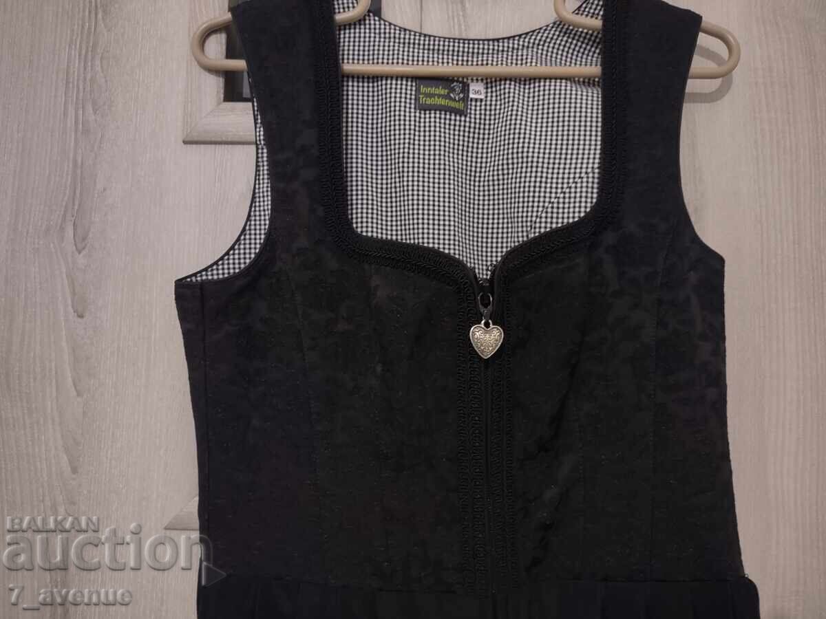 Rochie lungă neagră de designer, cu fermoar, etno, 6.04.25 - 5