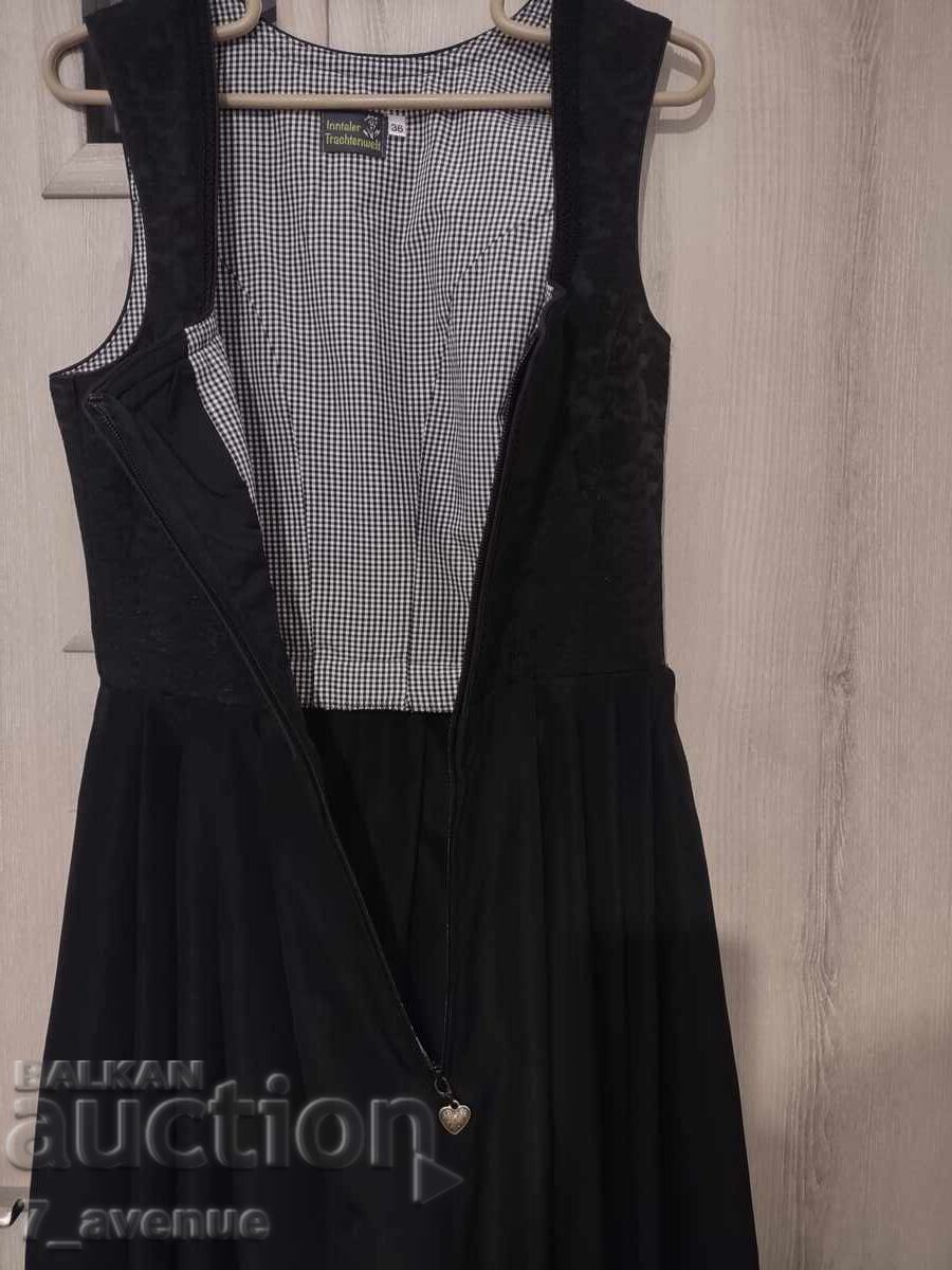 Rochie lungă neagră de designer, cu fermoar, etno, 6.04.25 - 6