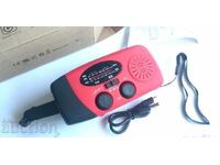 Radio manual solară cu manivelă de 1200mAh Solar AM/FM meteor