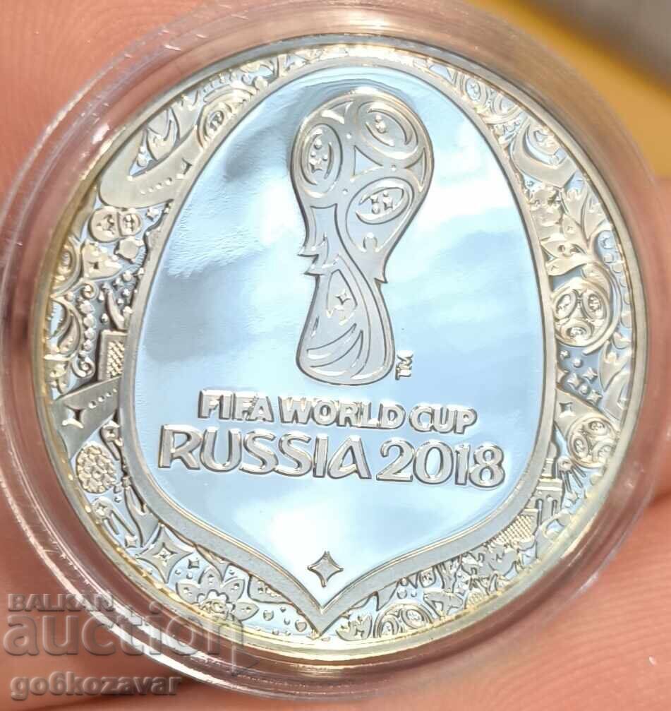 Monedă Medalie Campionatul Mondial de Fotbal 2018 Argint ! Monedă Medalie Campionatul Mondial de Fotbal 2018 Argint !